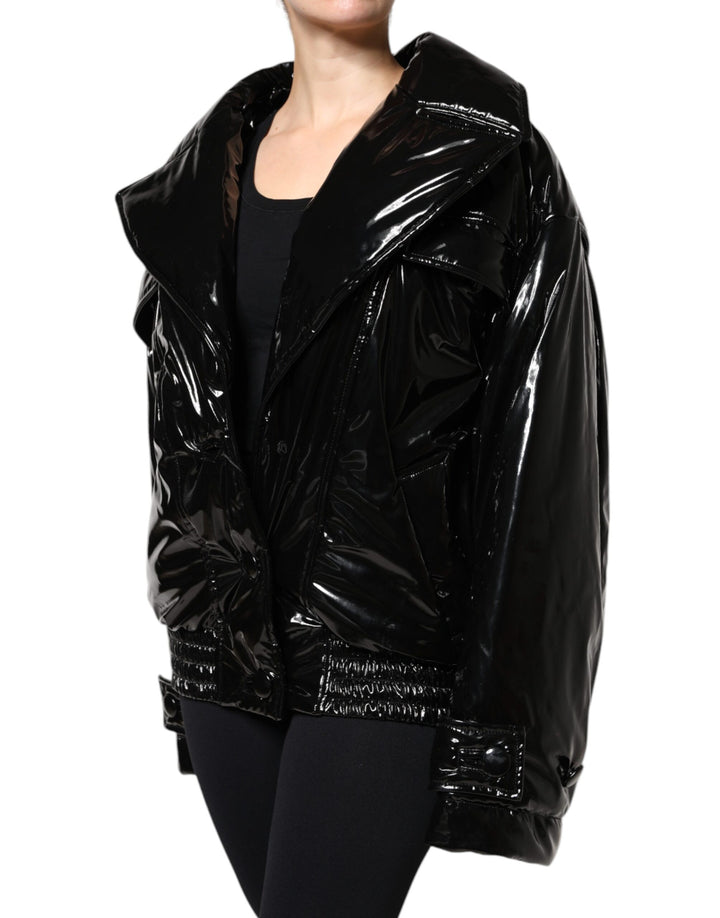 Dolce &amp; Gabbana Black Polyester Button Down Blouson Jacket