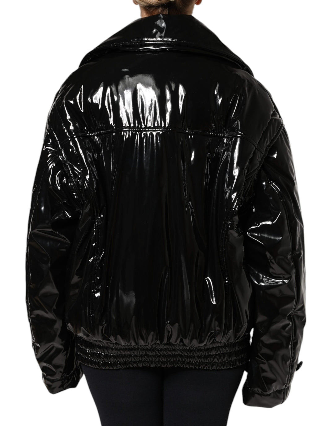 Dolce &amp; Gabbana Black Polyester Button Down Blouson Jacket