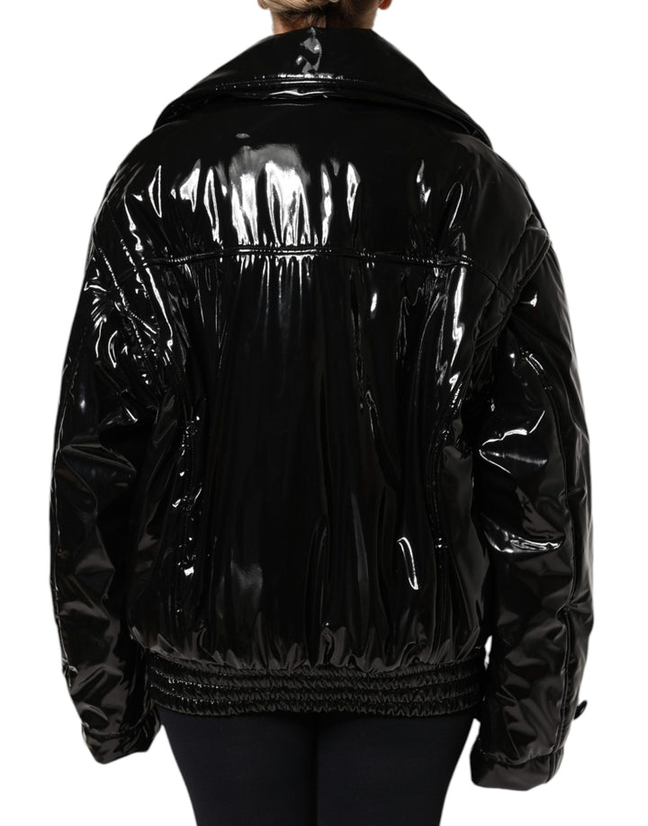 Dolce &amp; Gabbana Black Polyester Button Down Blouson Jacket