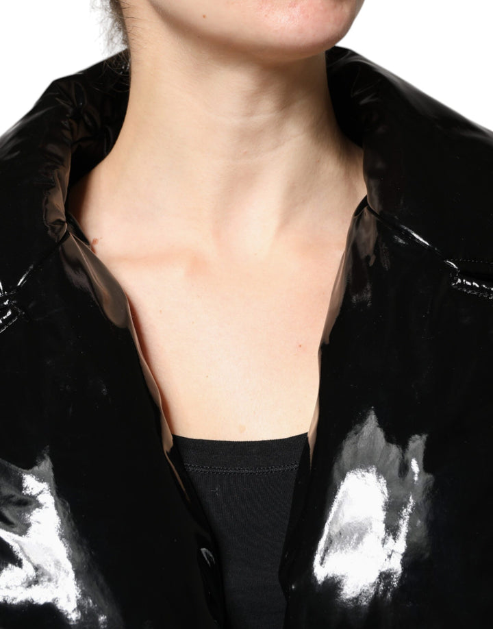 Dolce &amp; Gabbana Black Polyester Button Down Blouson Jacket
