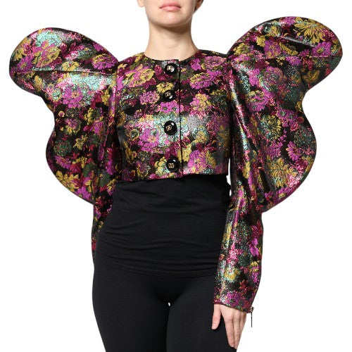 Dolce &amp; Gabbana Multicolor Floral Jacquard Cropped Jacket