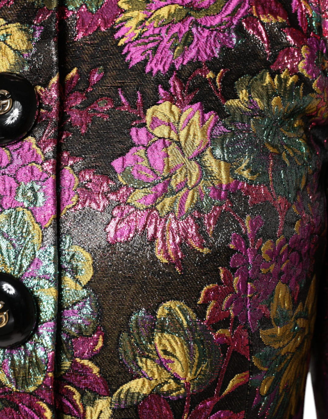 Dolce &amp; Gabbana Multicolor Floral Jacquard Cropped Jacket