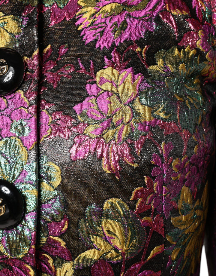 Dolce &amp; Gabbana Multicolor Floral Jacquard Cropped Jacket