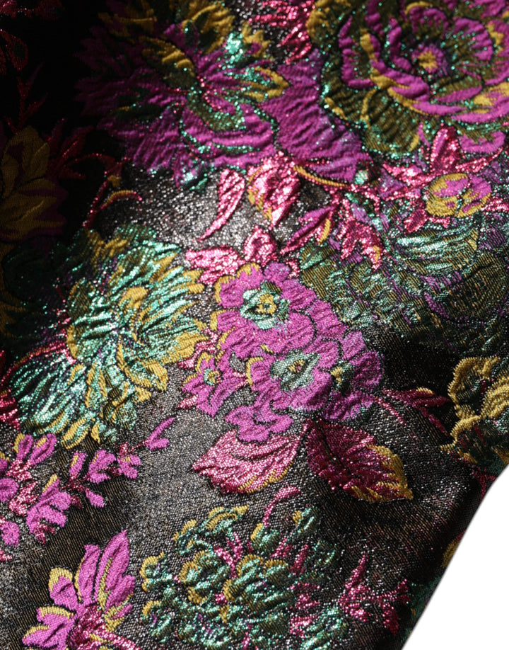 Dolce &amp; Gabbana Multicolor Floral Jacquard Cropped Jacket