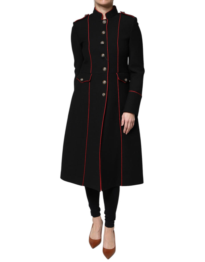 Dolce &amp; Gabbana Black Single Breasted Trench Coat Jacket