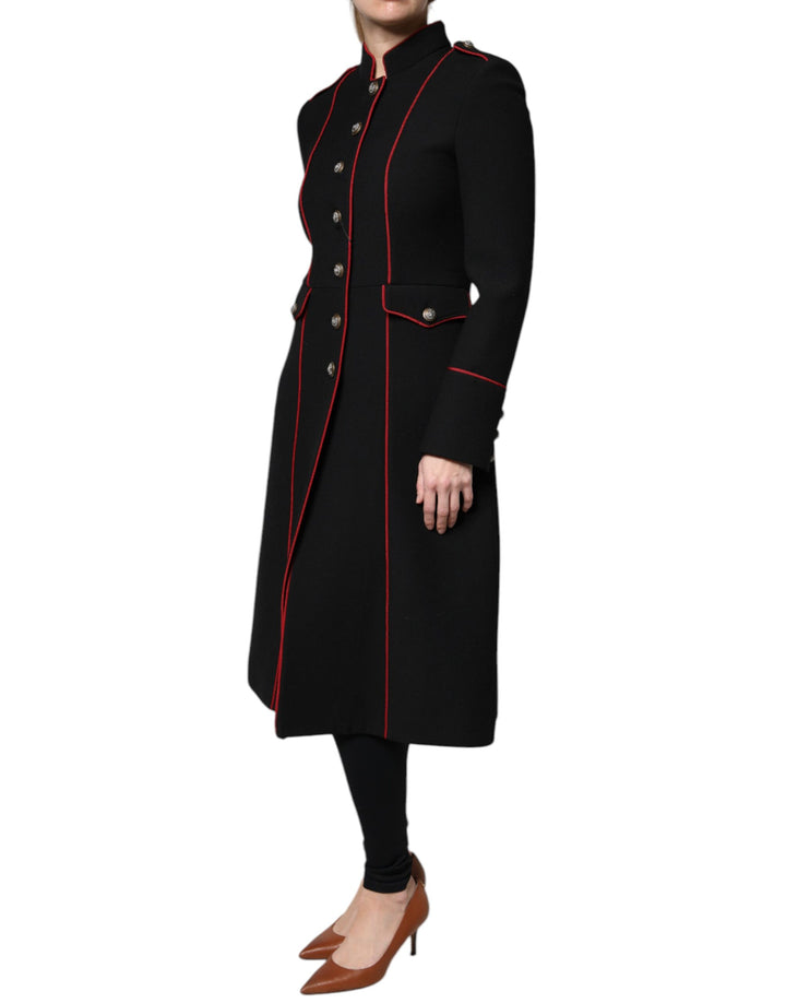 Dolce &amp; Gabbana Black Single Breasted Trench Coat Jacket