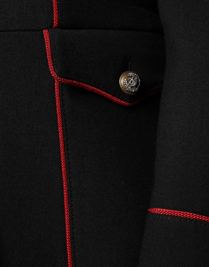 Dolce &amp; Gabbana Black Single Breasted Trench Coat Jacket