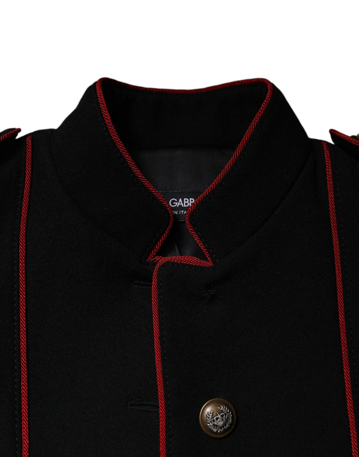 Dolce &amp; Gabbana Black Single Breasted Trench Coat Jacket