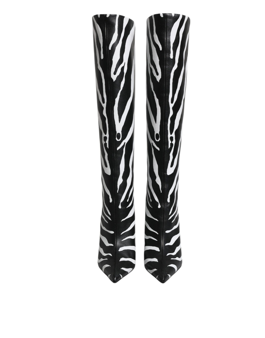 Bottes hautes à talons zébrés noires et blanches Dolce &amp;amp; Gabbana