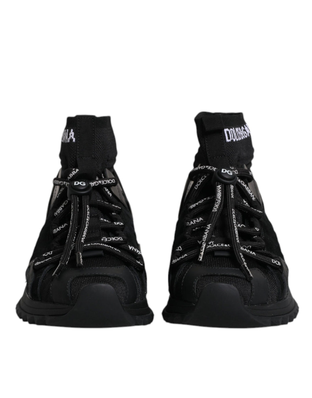Dolce &amp; Gabbana Black Sorrento Socks Logo Sneakers Shoes