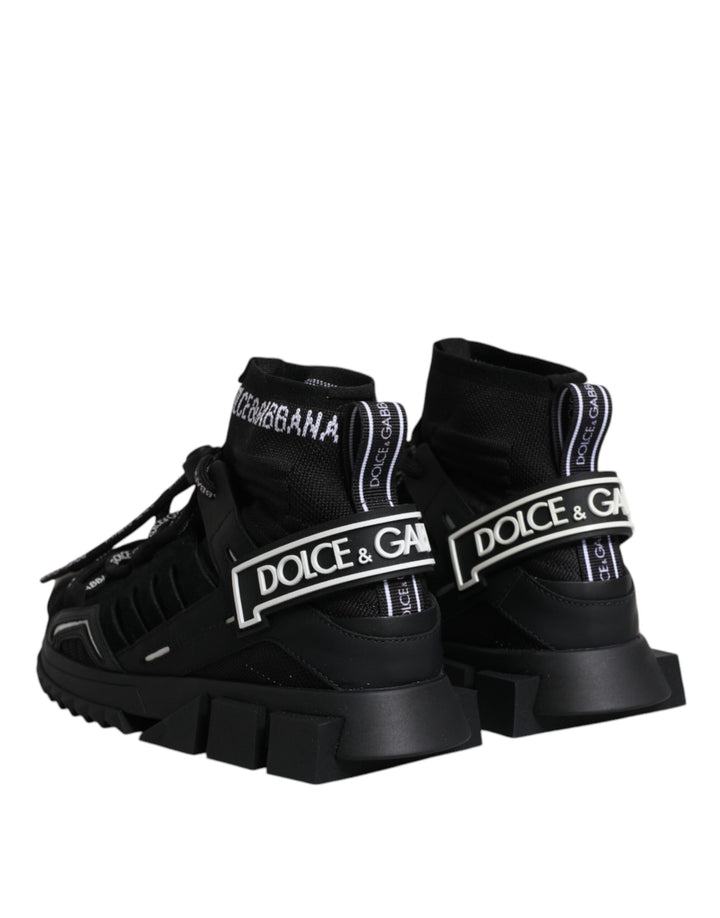 Dolce &amp; Gabbana Black Sorrento Socks Logo Sneakers Shoes