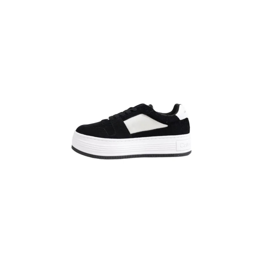 Calvin Klein Jeans Black Leather Platform Sneakers