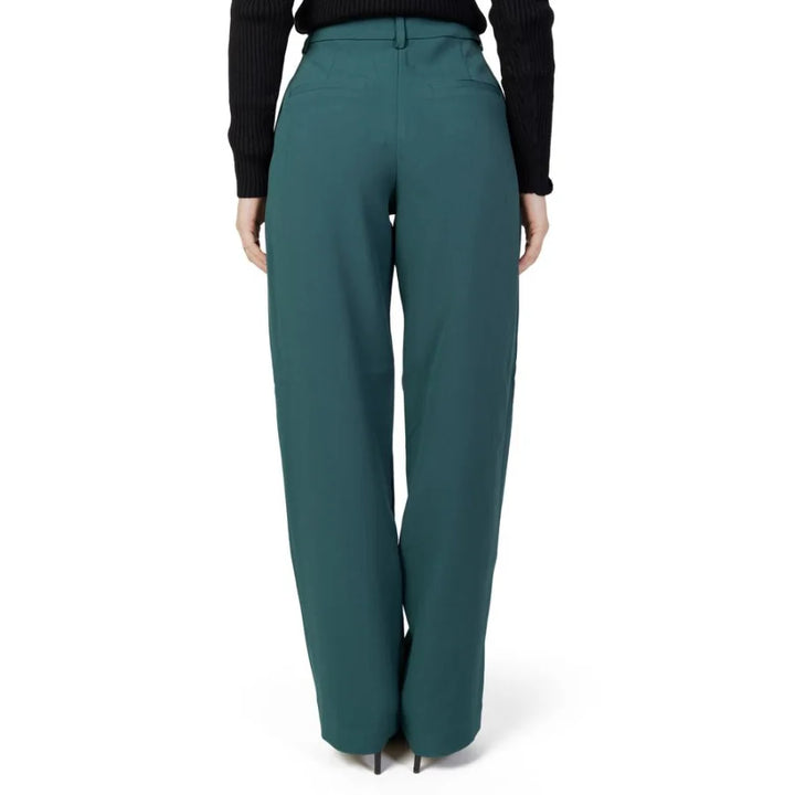 Vila Clothes Bicolor Recycled Polyester Flared Pants