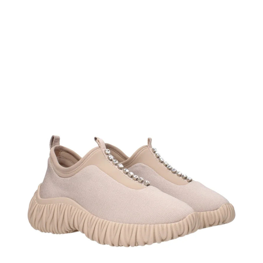 Miu Beige Fabric Sneakers