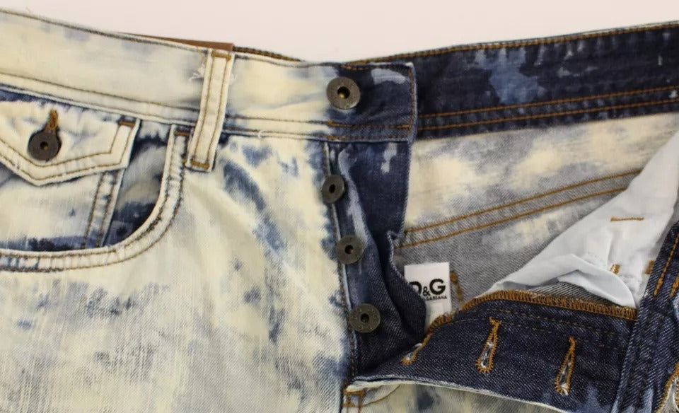 Dolce &amp; Gabbana Blue D&amp;G Cotton Washed Jeans Denim Shorts