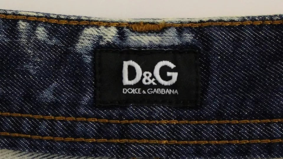 Dolce &amp; Gabbana Blue D&amp;G Cotton Washed Jeans Denim Shorts