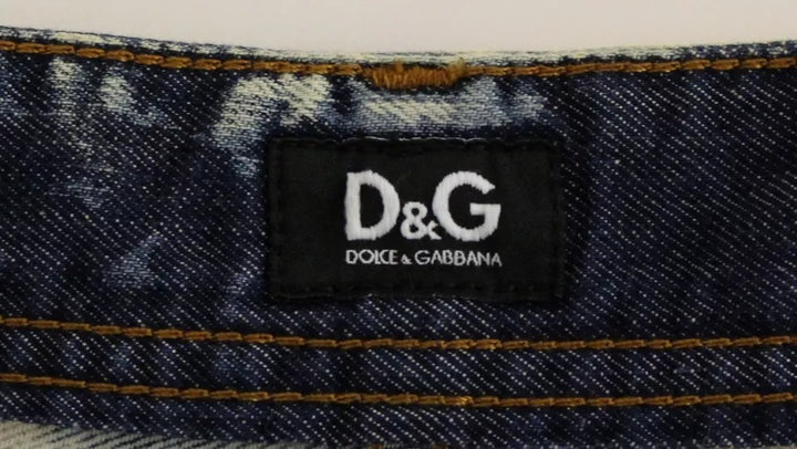 Dolce &amp; Gabbana Blue D&amp;G Cotton Washed Jeans Denim Shorts
