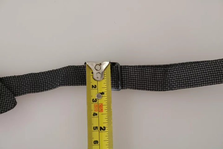 Dolce &amp; Gabbana Gray Silk Patterned Mens Necktie Bow Tie