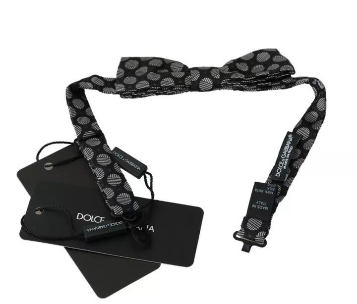 Corbata de seda negra con círculos para hombre de Dolce &amp;amp; Gabbana
