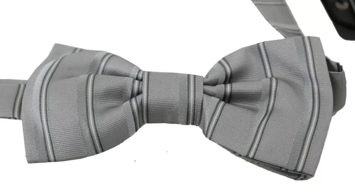 Dolce &amp; Gabbana Light Gray Lining Adjustable Neck Butterfly Bow Tie
