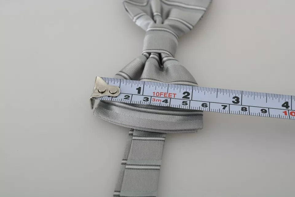 Dolce &amp; Gabbana Light Gray Lining Adjustable Neck Butterfly Bow Tie