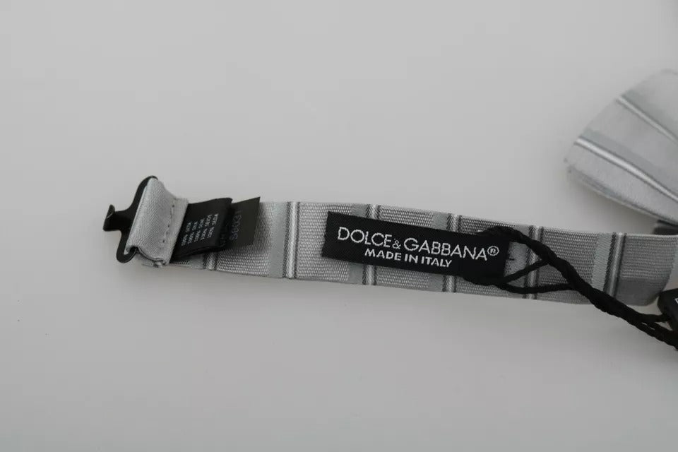Dolce &amp; Gabbana Light Gray Lining Adjustable Neck Butterfly Bow Tie