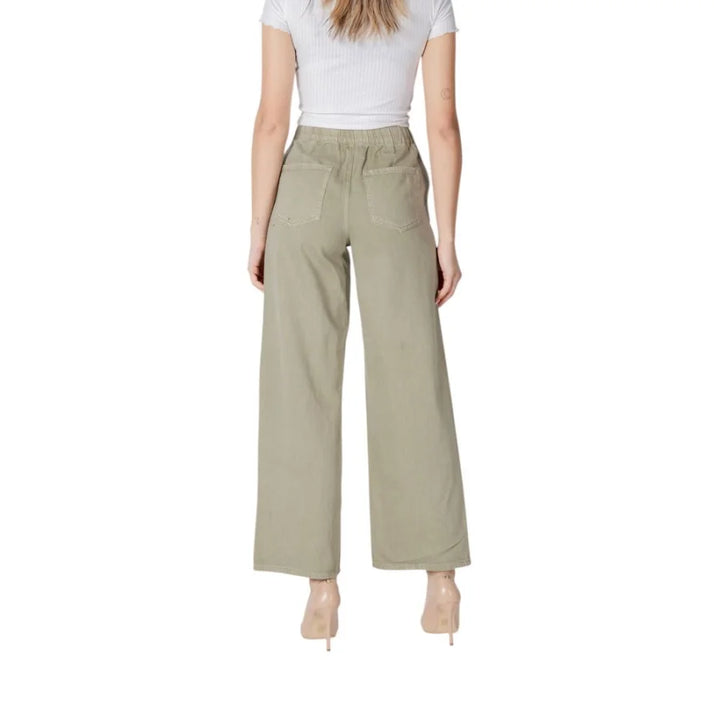 Only Green Cotton Casual Pants