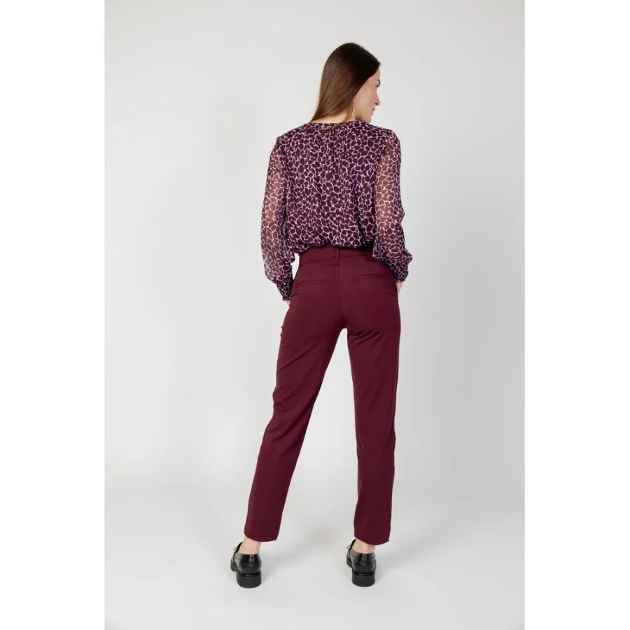 Street One Bordeaux Polyester Chino Pants
