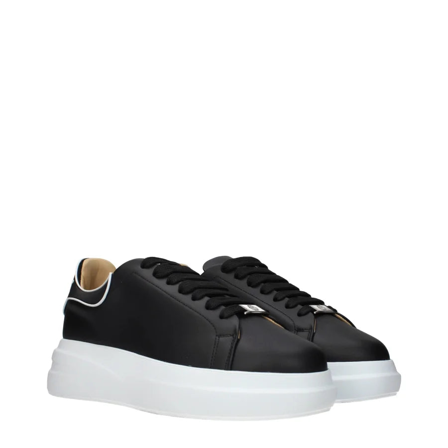 Philipp Plein Black Leather Chunky Sneakers