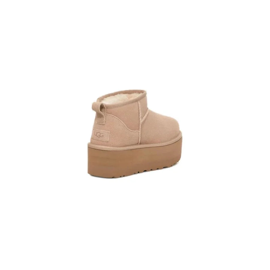UGG Beige Suede Leather Ankle Boots