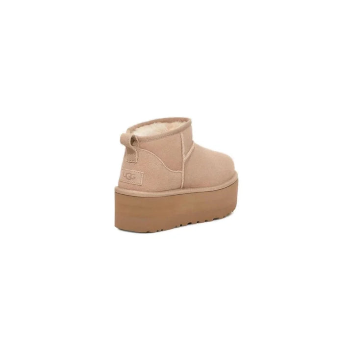 UGG Beige Suede Leather Ankle Boots