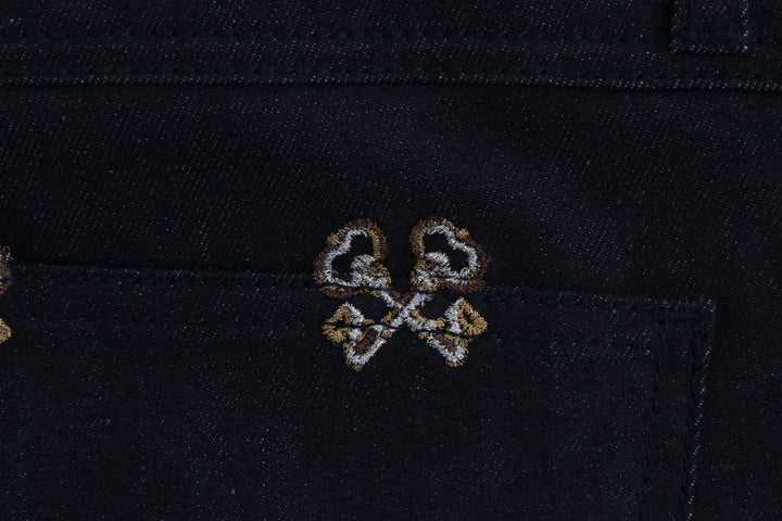 Dolce &amp; Gabbana Blue Key Embroidered Slim Fit KATE Jeans