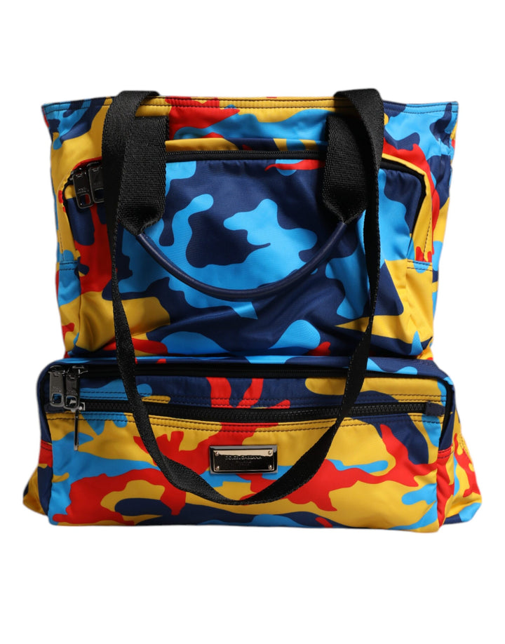 Sac cabas Dolce &amp;amp; Gabbana en nylon camouflage multicolore