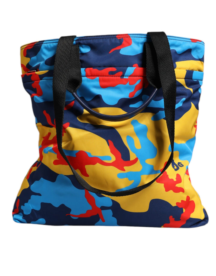 Sac cabas Dolce &amp;amp; Gabbana en nylon camouflage multicolore