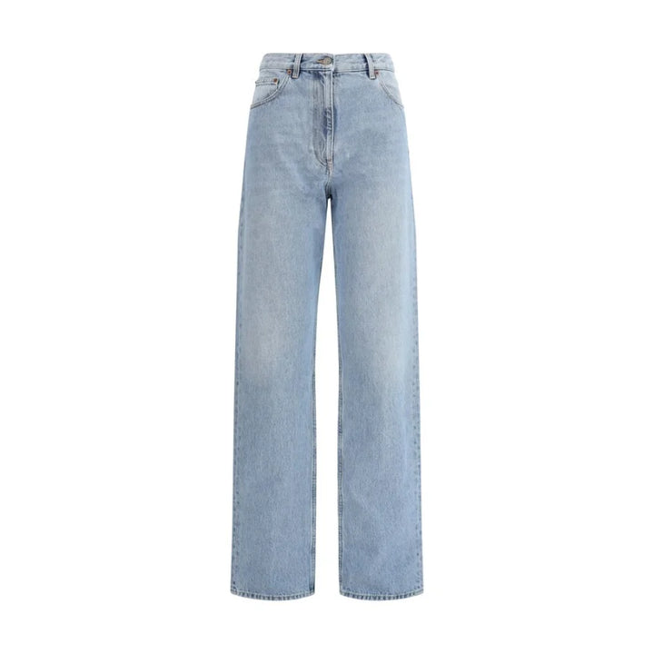 Valentino Blue Cotton High-Waisted Jean