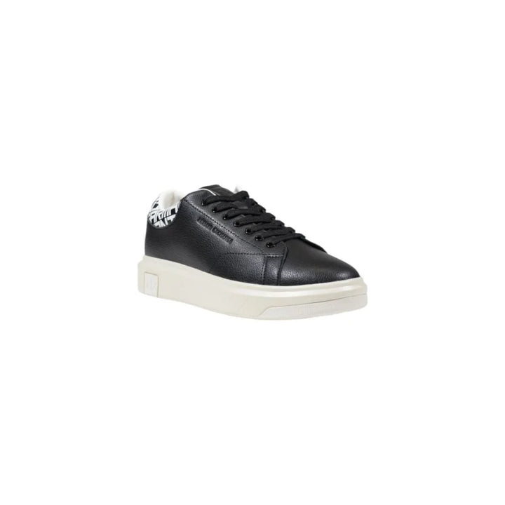 Armani Exchange Black And White Leather Low Top Sneakers