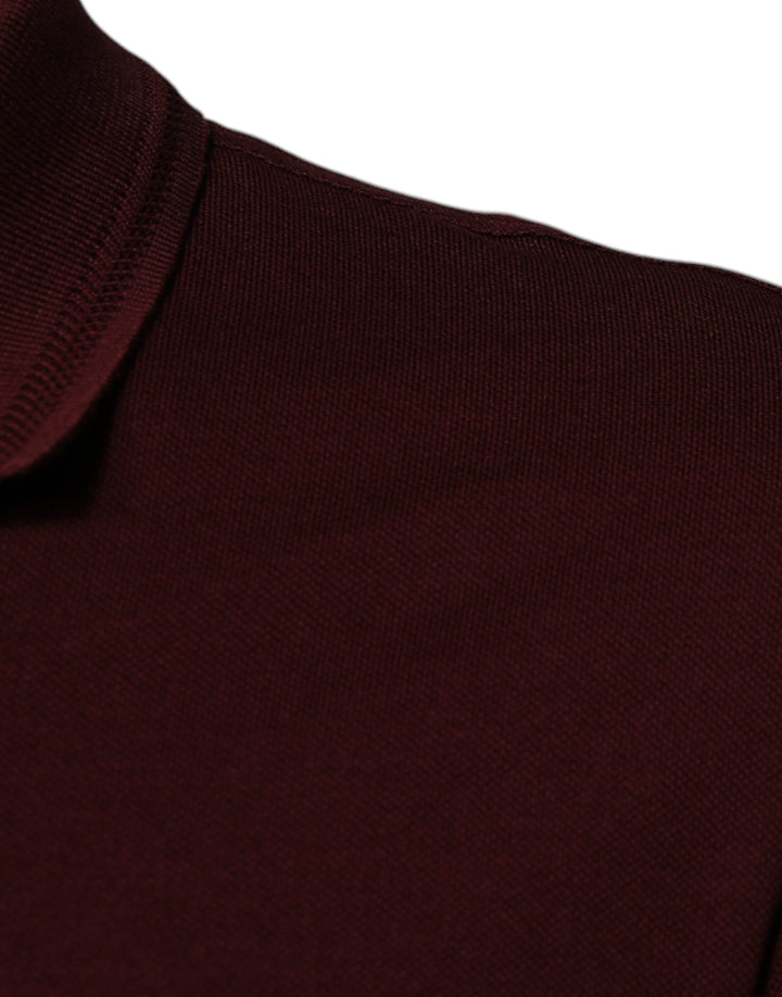Dolce &amp; Gabbana Maroon Collared Short Sleeves Polo T-shirt