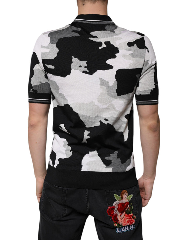 Dolce &amp; Gabbana Multicolor Camouflage Collared Polo T-shirt