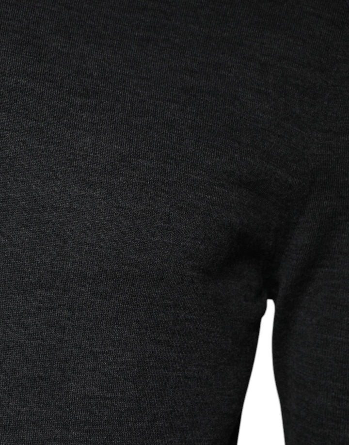Dolce &amp; Gabbana Gray Wool Knit Turtleneck Pullover Sweater