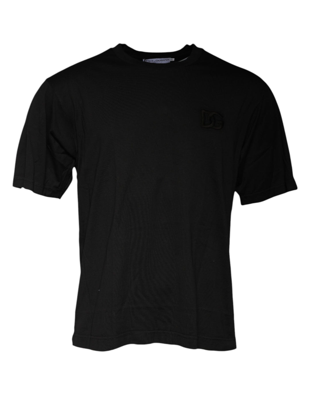 Dolce &amp; Gabbana Black Cotton Crew Neck Short Sleeves T-shirt