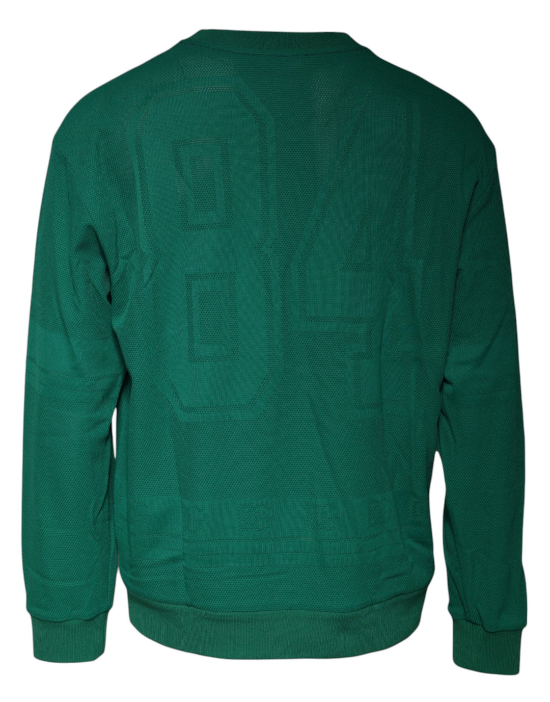 Dolce &amp; Gabbana Green Logo Nylon Crew Neck Pullover Sweater