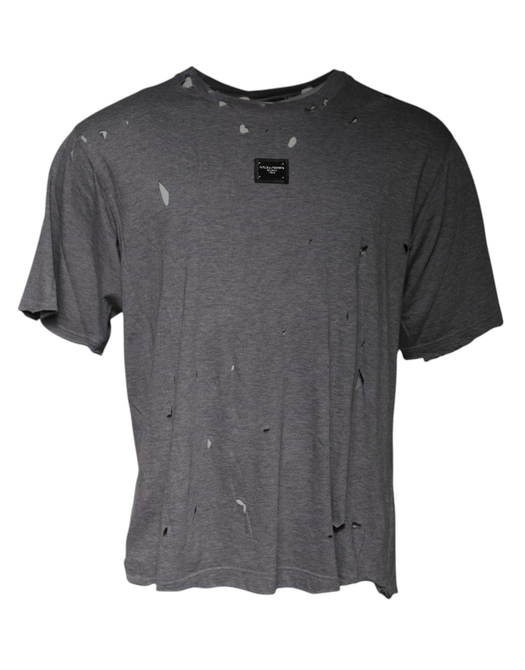 Dolce &amp; Gabbana Gray Logo Crew Neck Short Sleeves T-shirt