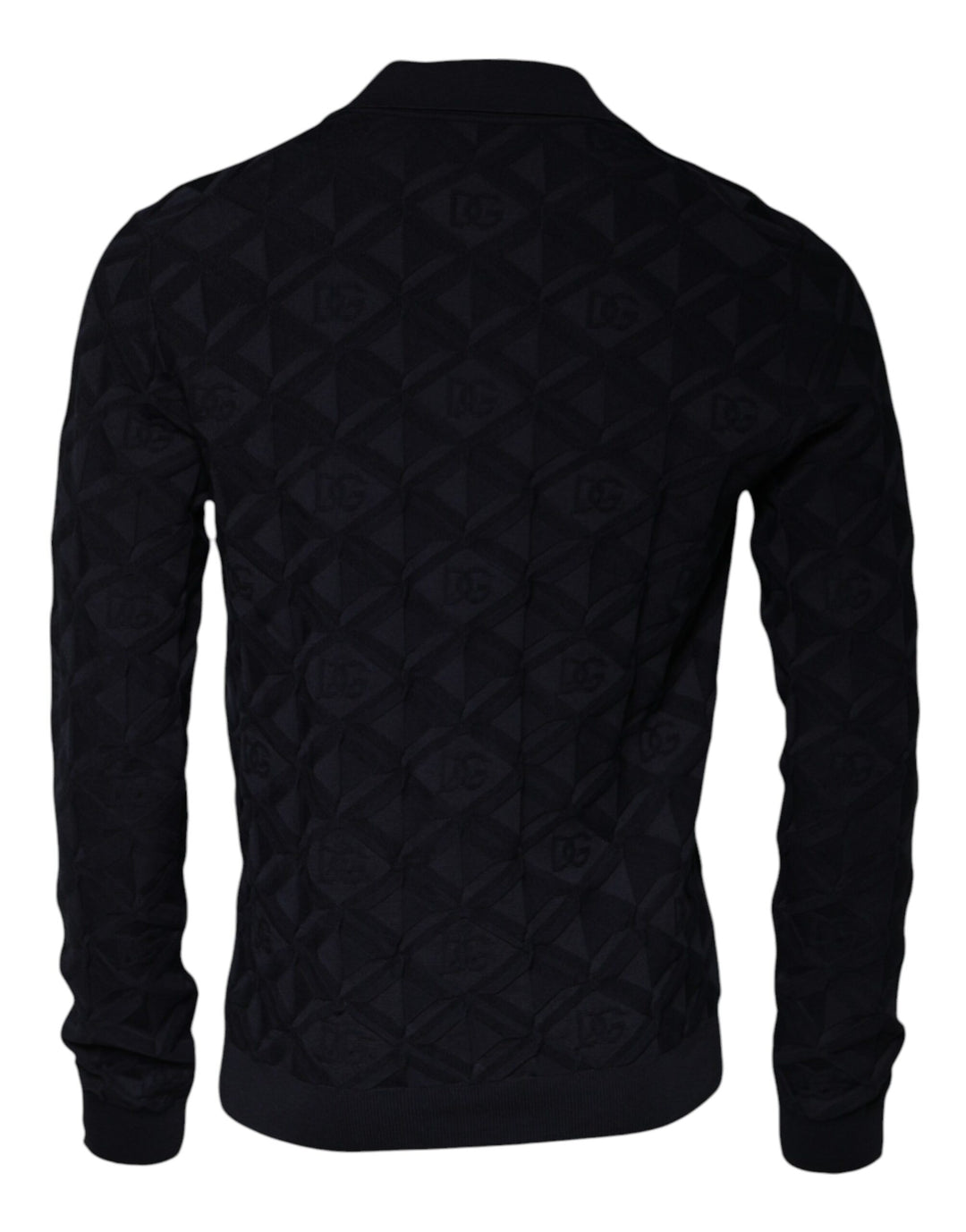 Dolce &amp; Gabbana Black Silk Crew Neck Men Cardigan Sweater