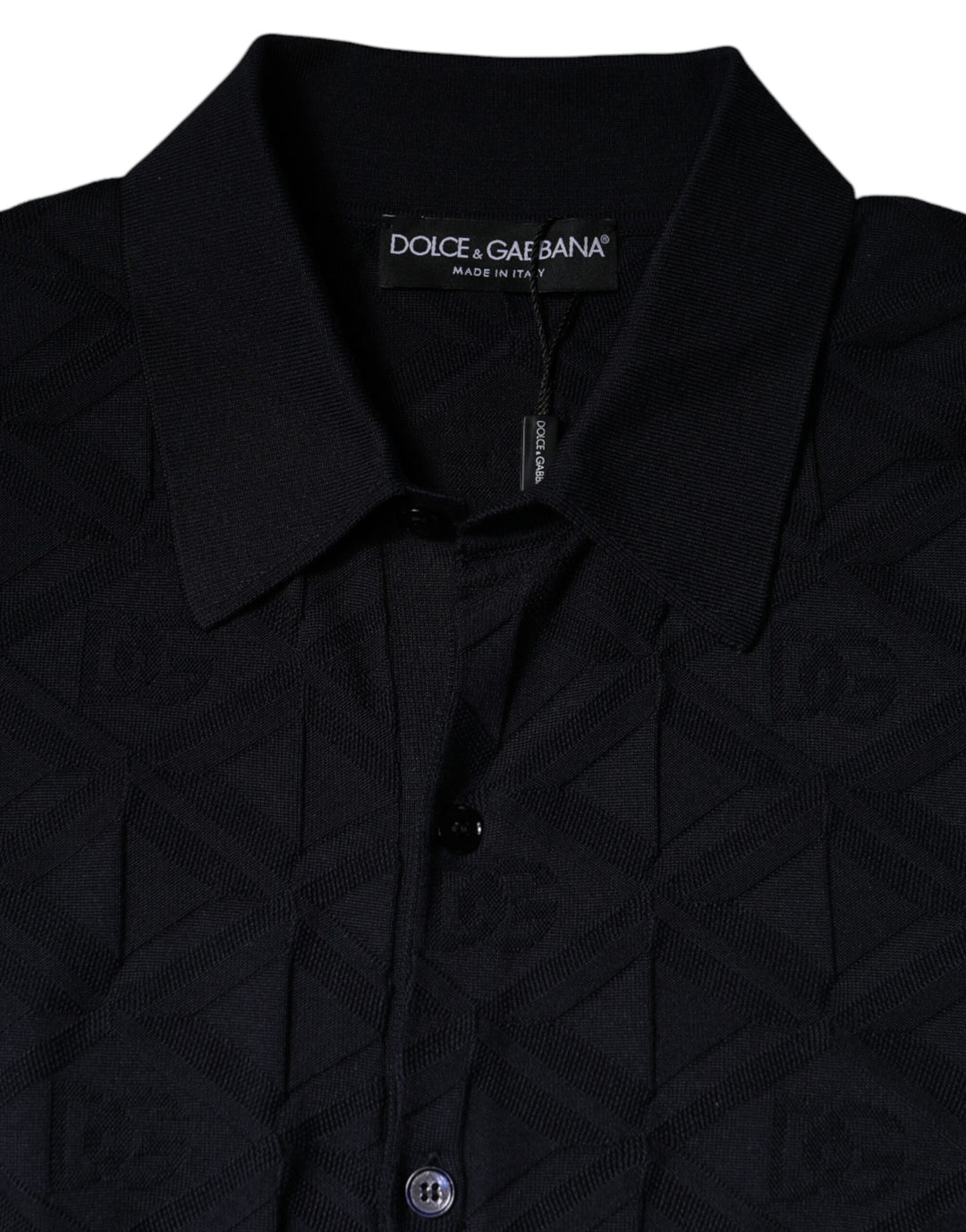 Dolce &amp; Gabbana Black Silk Crew Neck Men Cardigan Sweater