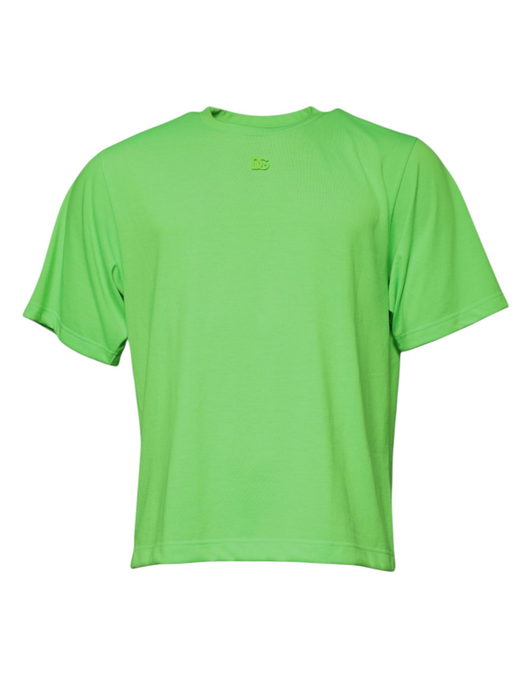 Dolce &amp; Gabbana Green Logo Polyester Crew Neck T-shirt