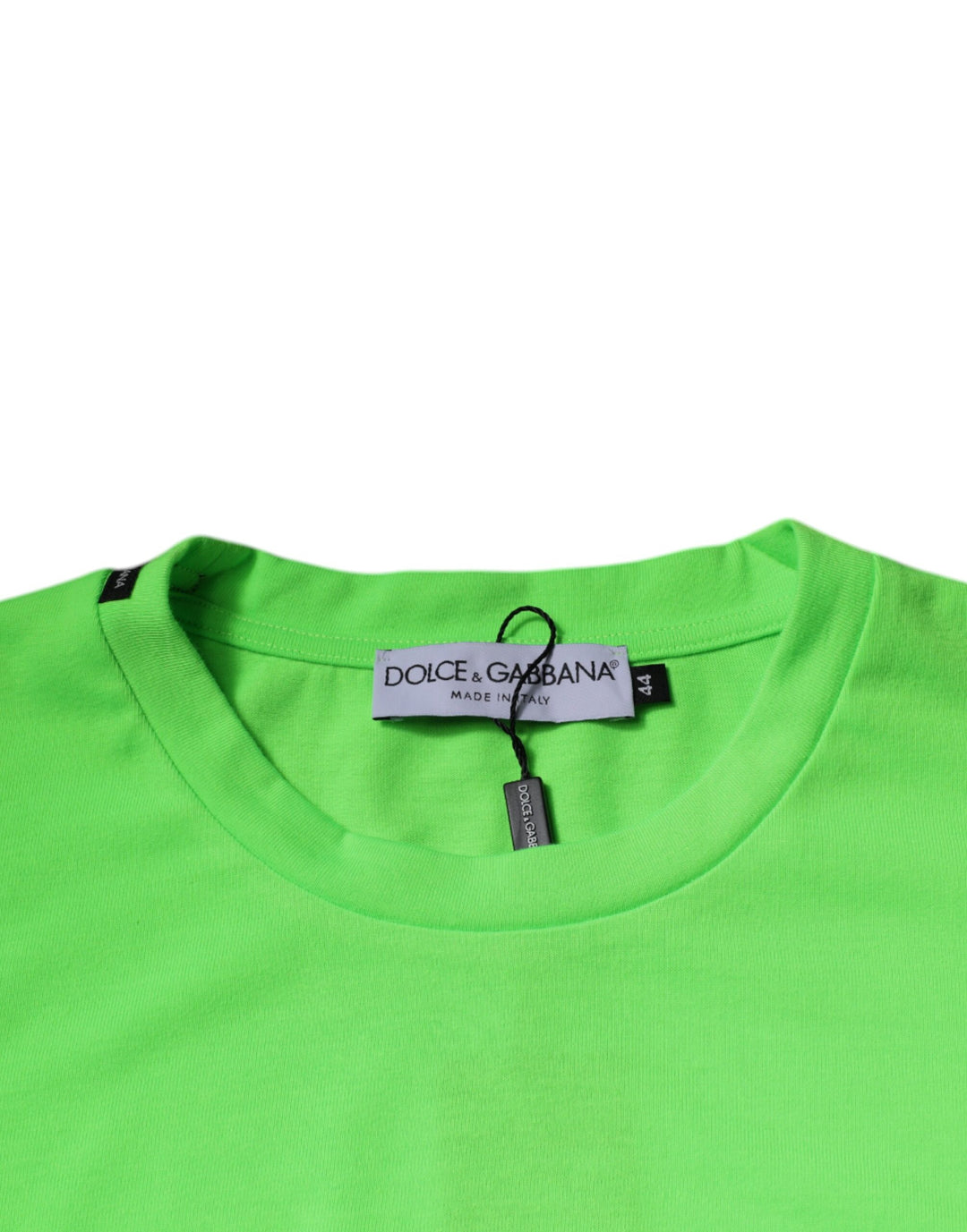 Dolce &amp; Gabbana Green Logo Polyester Crew Neck T-shirt