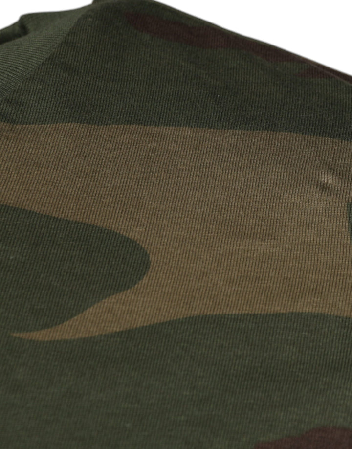 Dolce &amp; Gabbana Multicolor Camouflage Cotton Crew Neck T-shirt
