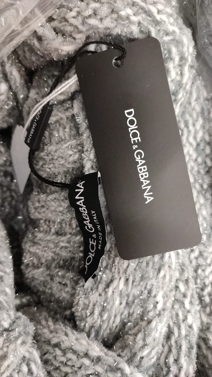 Pull col roulé élégant en cachemire mélangé gris Dolce &amp;amp; Gabbana