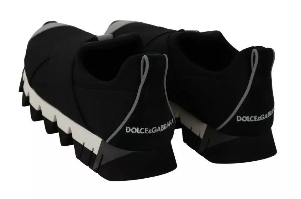 Dolce &amp; Gabbana Black Shark Neoprene Stretch Sneakers Shoes