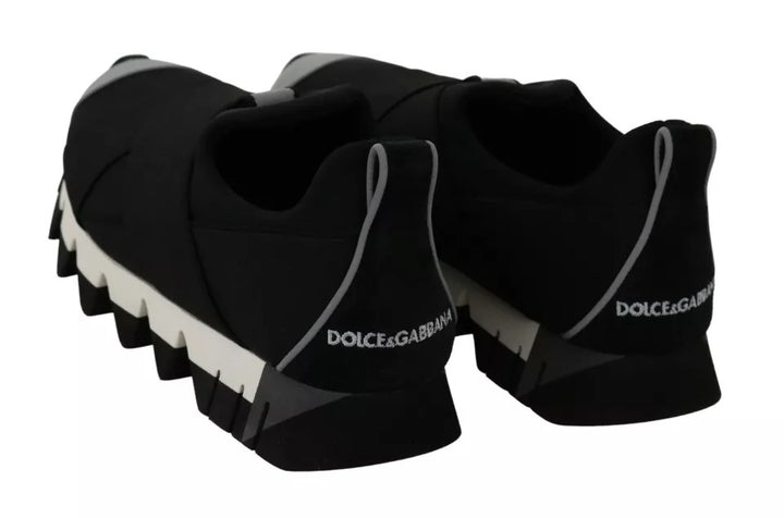 Dolce &amp; Gabbana Black Shark Neoprene Stretch Sneakers Shoes